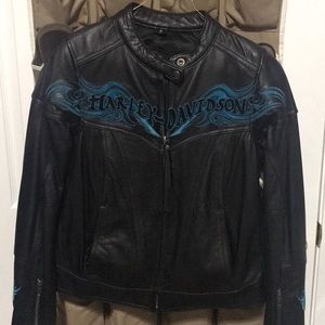 Authentic Harley Davidson leather biker jacket.